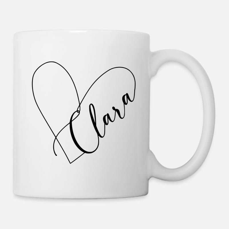 Clara Nom Ligne de coeur - Mug blanc - blanc
