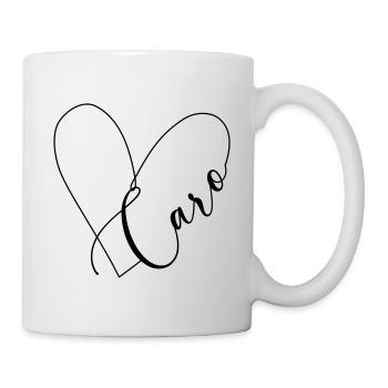 Caro Name Herzlinie - Tasse - Weiß - Rechts