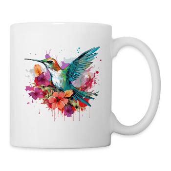 Bunter Kolibri Vogel für Ornithologe - Tasse - Weiß - Rechts
