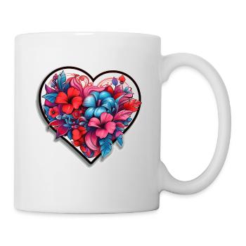 ErSa Valentinstag - Herz aus Blumen - Tasse - Weiß - Rechts