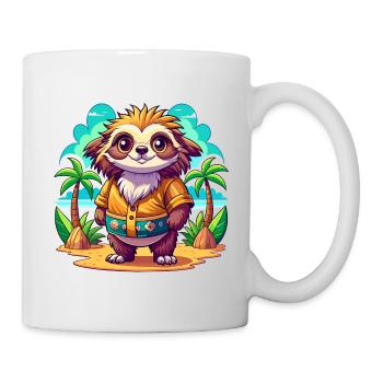 Paresseux mignon des vacances - Mug blanc - blanc - Droite