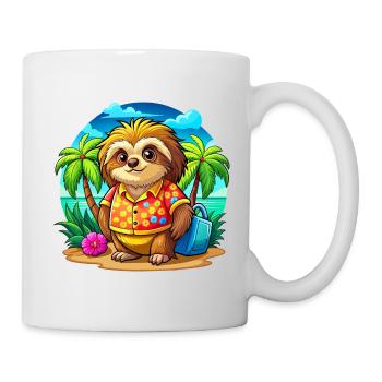 Paresseux mignon des vacances - Mug blanc - blanc - Droite