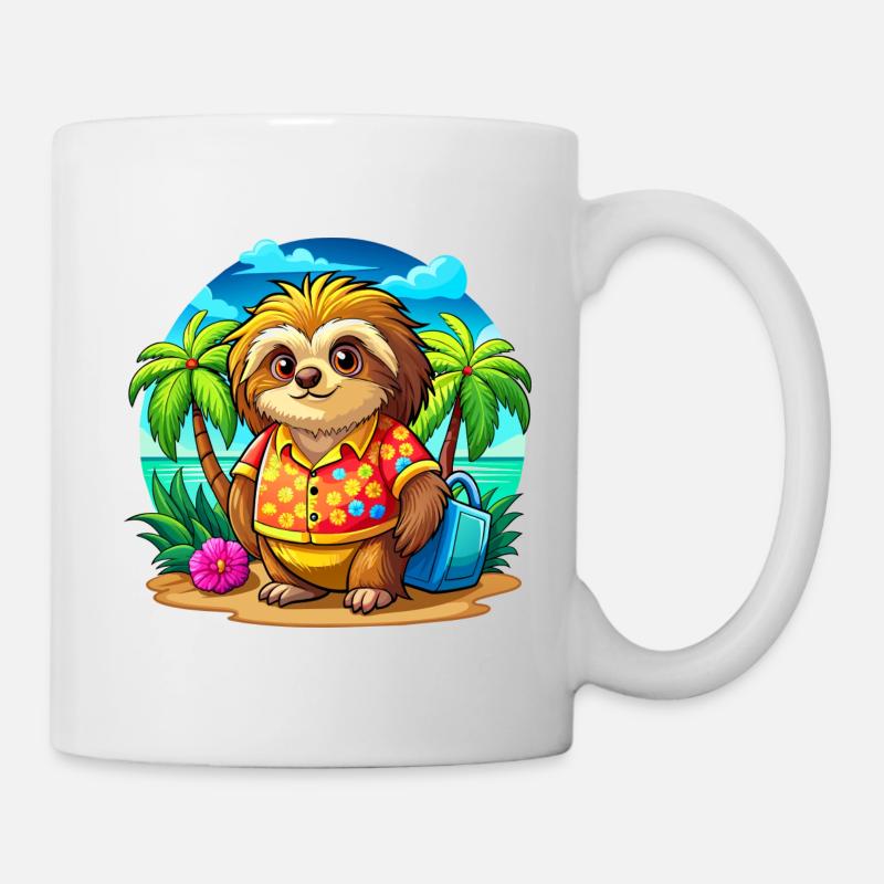 Cute holiday sloth - Mug - white