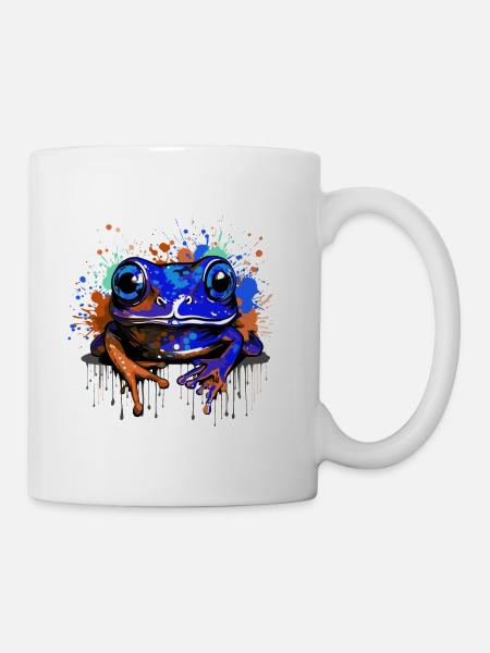 Frosch Bunt - Tasse - Weiß