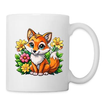 Flower-loving fox - Mug - white - Right