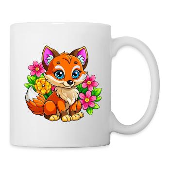 Flower-loving fox - Mug - white - Right