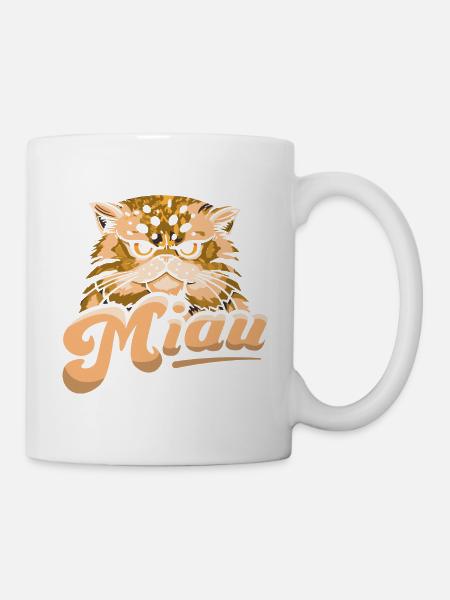 Miau Katze Cat Haustier - Tasse - Weiß