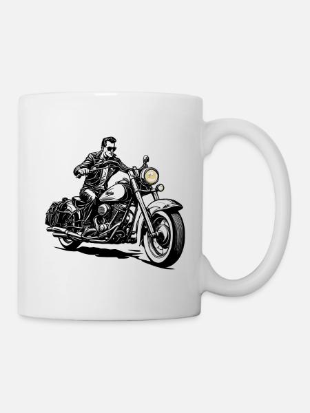 Motorrad Logo / Bike / Zweirad / Fahrzeug / Motors - Tasse - Weiß