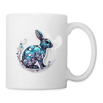 Tier in Seifenblase / kindlich / niedlich / Hase - Tasse - Weiß - Rechts