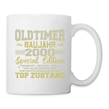 Jahrgang 2000 geboren Retro Geburtstag Vintage - Tasse - Weiß - Rechts