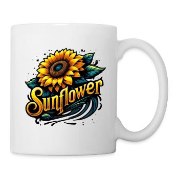 Sonnenblume Helianthus annuus im Sommer - Tasse - Weiß - Rechts