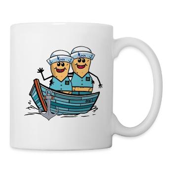 Erdnüsse Matrosen Jungs Boot Ruderboot Seenot - Tasse - Weiß - Rechts