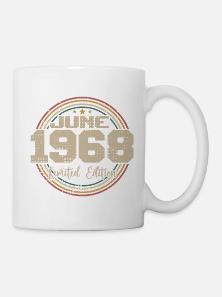 Geboren im Juni 1968 Geburtstag 11968 Juni 1968 Juni - Tasse - Weiß