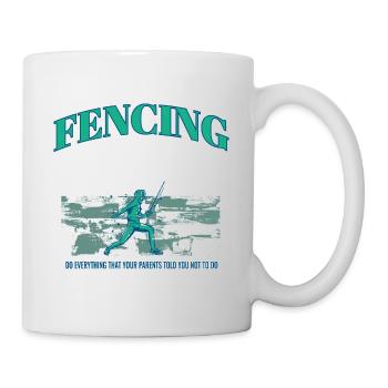 Épée de sport drôle d’athlète d’escrime d’entraîneur de sports de combat - Mug blanc - blanc - Droite