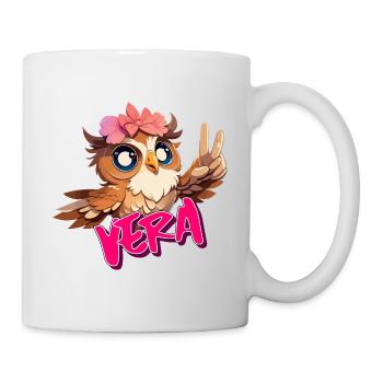 VERA - Beau nom de fille avec hibou mignon - Mug blanc - blanc - Droite