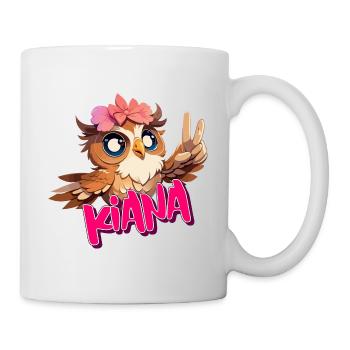 KIANA - Beau nom de fille avec un hibou mignon - Mug blanc - blanc - Droite