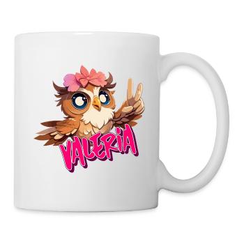 VALERIA - Schöner Mädchen Name mit süßer EULE - Tasse - Weiß - Rechts