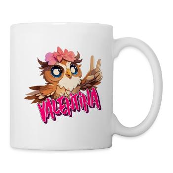 VALENTINA - Beau nom de fille avec un hibou mignon - Mug blanc - blanc - Droite