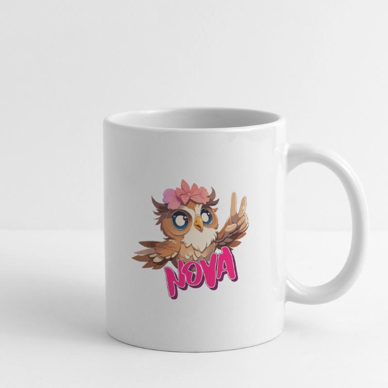 NOVA - Schöner Mädchen Name mit süßer EULE Tasse