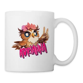 ADRIANNA - Beau nom de fille avec un joli hibou - Mug blanc - blanc - Droite