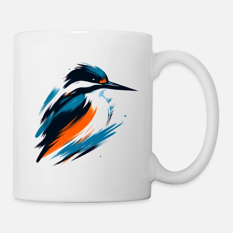 Dynamischer Eisvogel - Tasse - Weiß