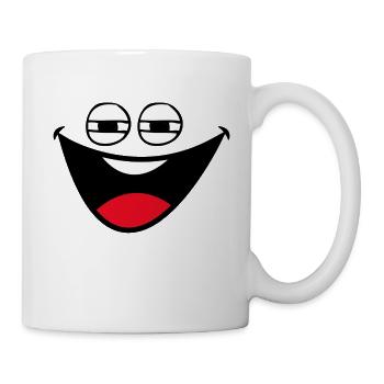 lachender Smily - Tasse - Weiß - Rechts