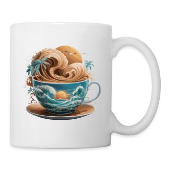 Tropical Beach Waves Kaffeetasse für eine - Tasse - Weiß - Rechts