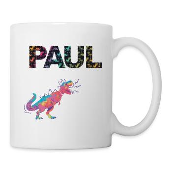 PAUL - Beau prénom de garçon avec dinosaure - Mug blanc - blanc - Droite