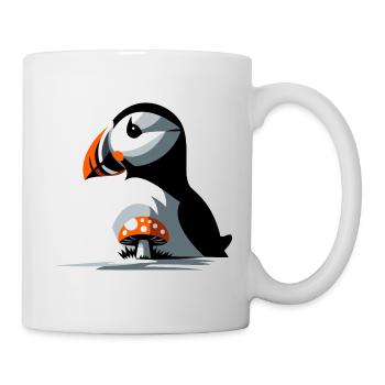 Macareux et champignon - Mug blanc - blanc - Droite