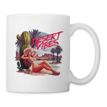 Sonnenuntergang Desert Vibes Urlaub Abenteuer - Tasse - Weiß - Rechts