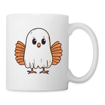 Truthahn Halloween Lustig Geist - Tasse - Weiß - Rechts