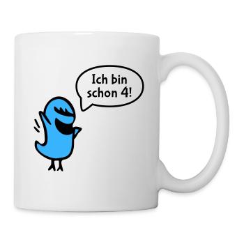 Ich bin schon vier - Tasse - Weiß - Rechts