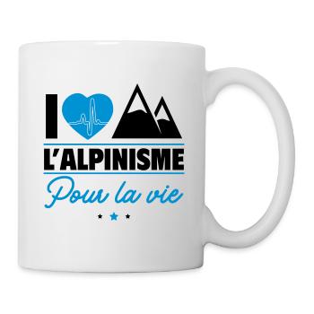 J'aime l'alpinisme – Pour la vie - Mug blanc - blanc - Droite