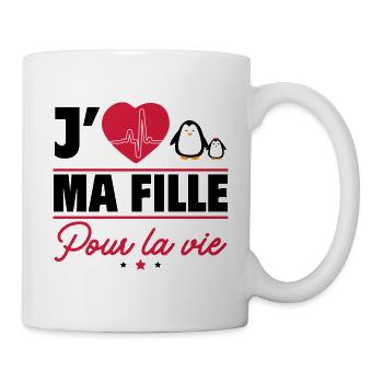 J'aime ma fille – pour toujours et à jamais - Mug blanc - blanc - Droite