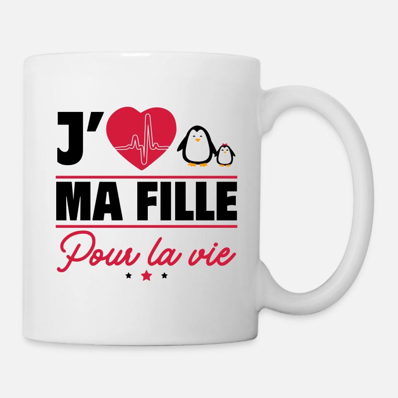 J'aime ma fille – pour toujours et à jamais - Mug blanc - blanc