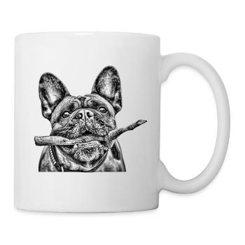 Hunde Shirt mit französischer Bulldogge BULLDOGGEN - Tasse - Weiß - Rechts