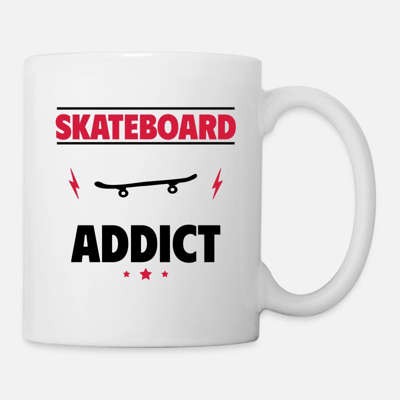 Skateboard-Süchtig - Tasse - Weiß
