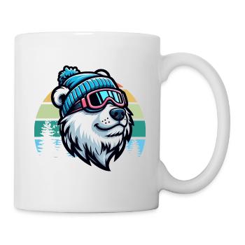 Ski Bear Polar Bear Ski Goggles Retro Skiing Ski Vacation - Mug - white - Right