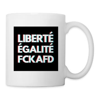 FCKAFD - schwarzes Design - Tasse - Weiß - Rechts