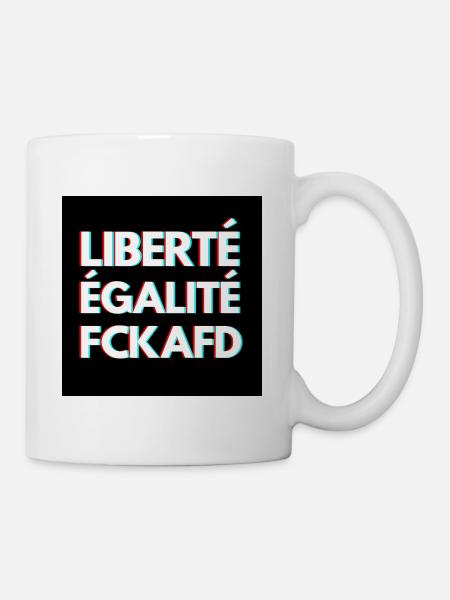 FCKAFD - schwarzes Design - Tasse - Weiß