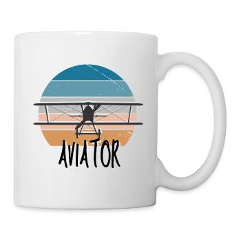 Aviator Flugzeug Pilot Pilotin - Tasse - Weiß - Rechts