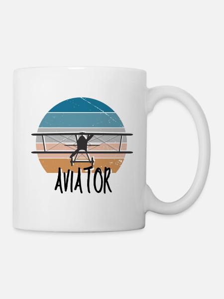 Aviator Flugzeug Pilot Pilotin - Tasse - Weiß