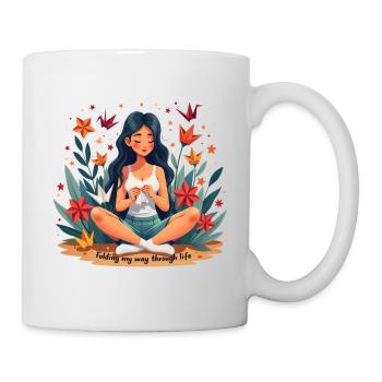 Folding my way through life - Origami falten - Mug - white - Right