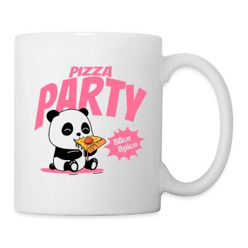 Panda mange de la pizza - Mug blanc - blanc - Droite