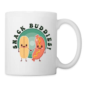 Snack Buddies! - Kawaii Hot Dog Duo Too Cute - Mug - white - Right