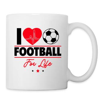 Ich liebe Fußball fürs Leben - Tasse - Weiß - Rechts