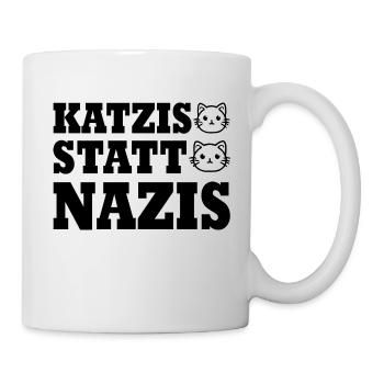 katzis statt nazis - Tasse - Weiß - Rechts