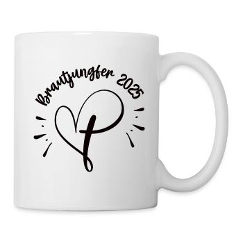 Brautjungfer 2025 Hochzeit Freundin Trauzeugin - Tasse - Weiß - Rechts