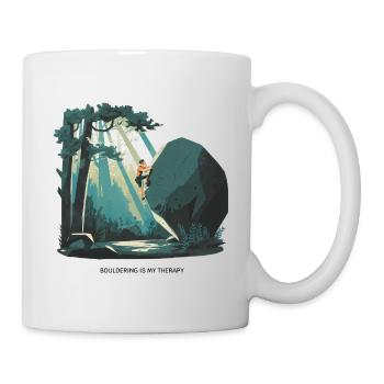 Bouldering is My Therapy – Climbing in Nature - Mug - white - Right