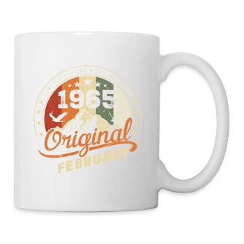 Né en Février 1965 Rétro Février 1965 Anniversaire - Mug blanc - blanc - Droite